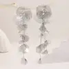 European and American flower-shaped butterfly leaf metallic, cold style, heavy handcrafted, flowing wedding fashion show trendy girl earrings Application Scenario
